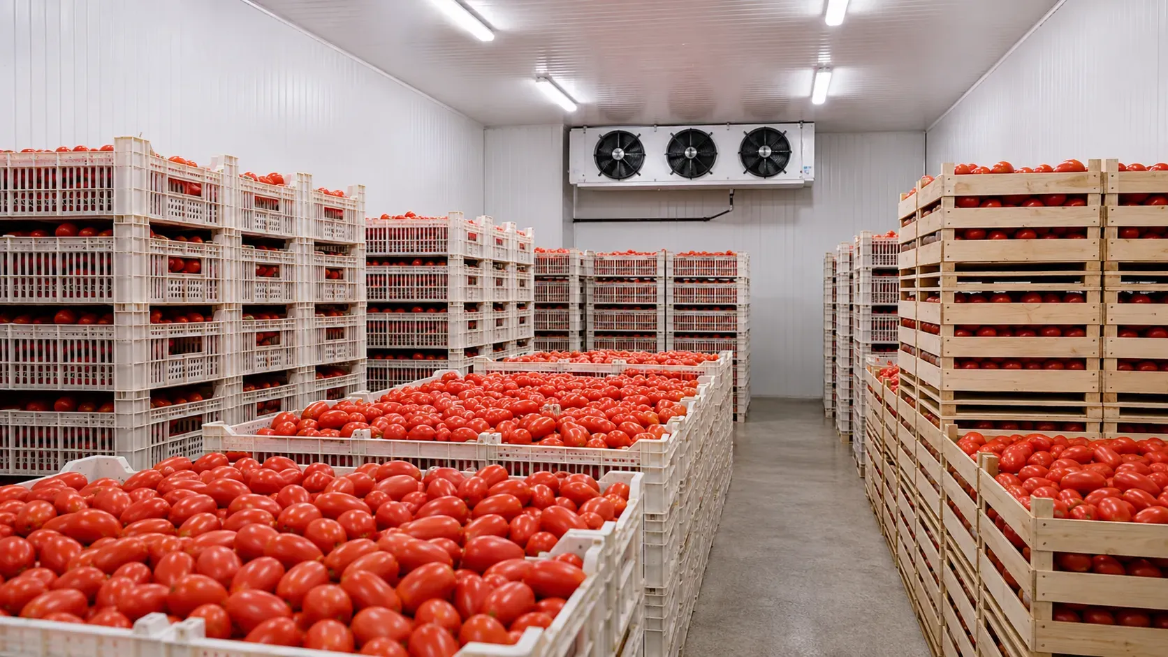 técnico revisando sistema de refrigeración industrial